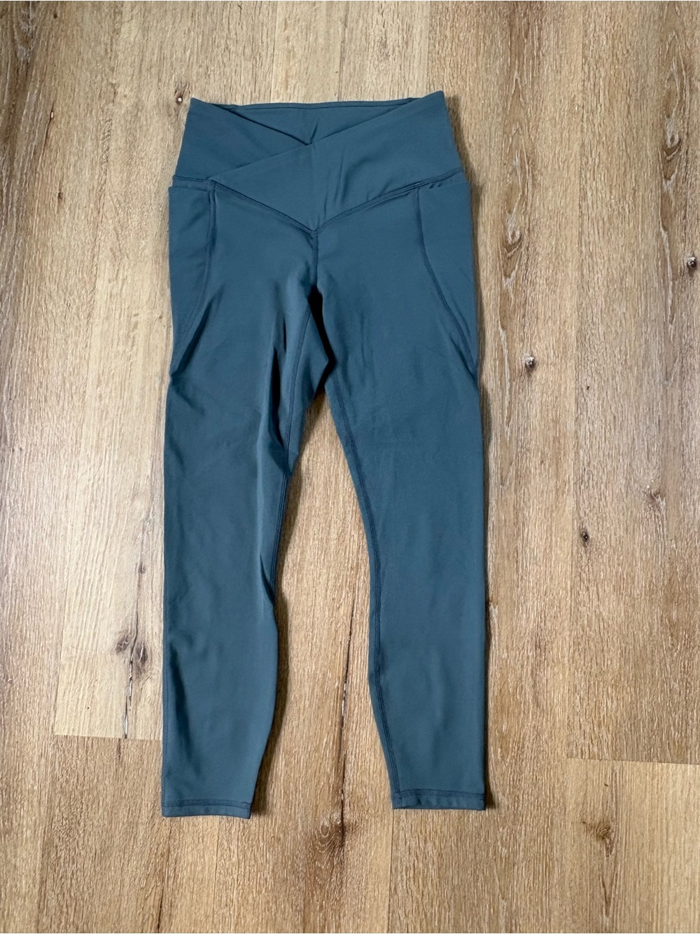 Fabletics PureLuxe Deep Green High-Rise Fold over Leggings